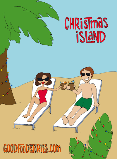 Christmas Island Cocktail Illustration