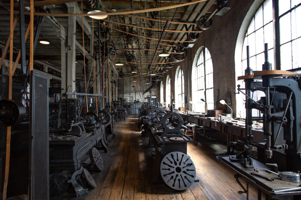 heavy machinery room at Thomas Edison National Historical Park