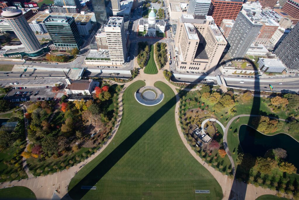 view from the top of Gateway Arch in St. Louis