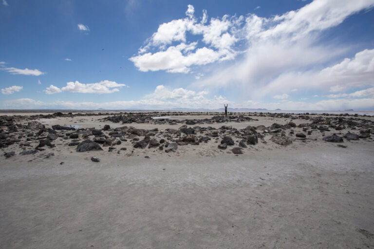 Robert Smithson's Spiral Jetty at Great Salt Lake, Utah