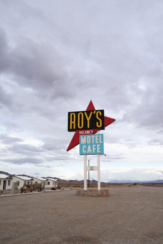 Roy's Cafe sign on Route 66 in Amboy, California