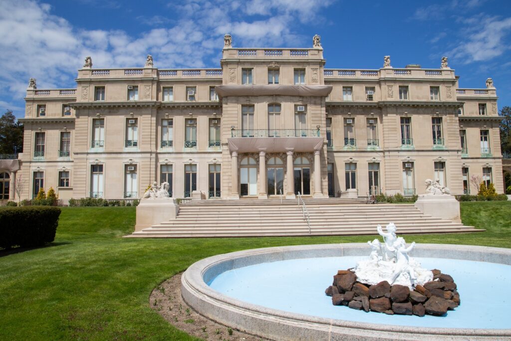 facade at the Great Hall at Shadow Lawn, Monmouth University