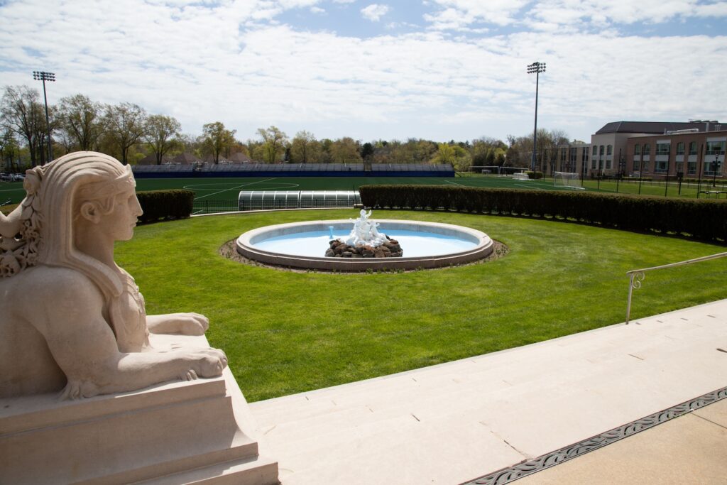 view toward the Great Lawn the Great Hall at Shadow Lawn, Monmouth University