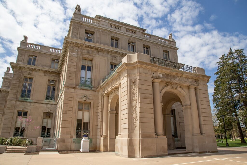 exterior facade at the Great Hall at Shadow Lawn, Monmouth University