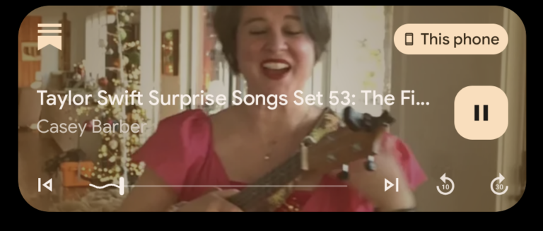 screenshot of me performing the Taylor Swift Surprise Song Set finale