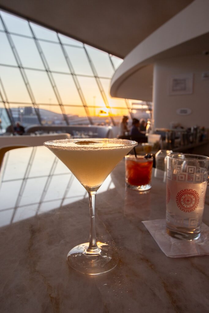 cocktail at the TWA Hotel restaurant