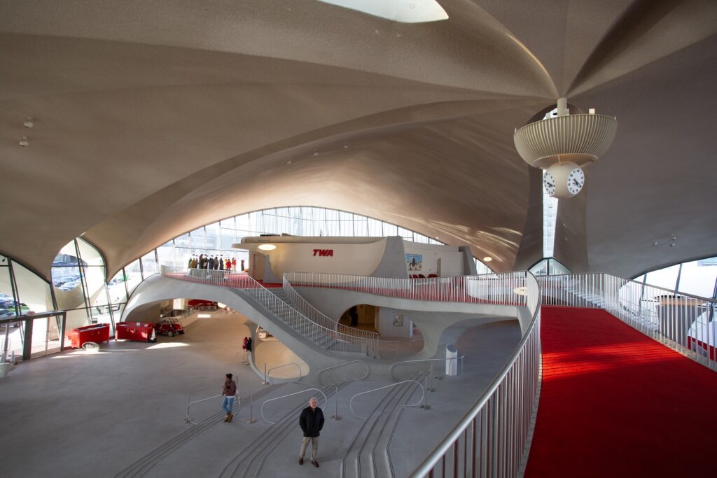 views from the mezzanine at the TWA Flight Center