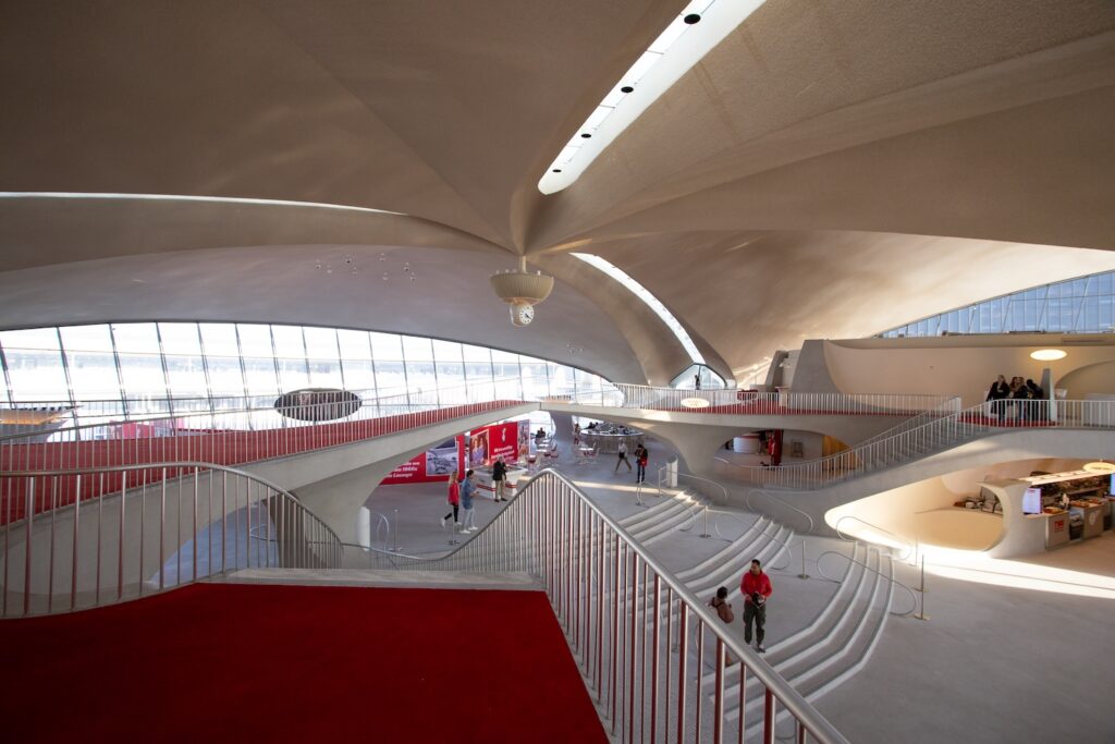 views from the mezzanine at the TWA Flight Center