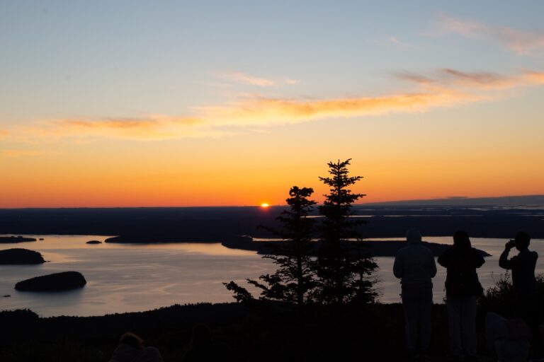 summer solstice sunrise from Cadillac Mountain in Acadia National Park
