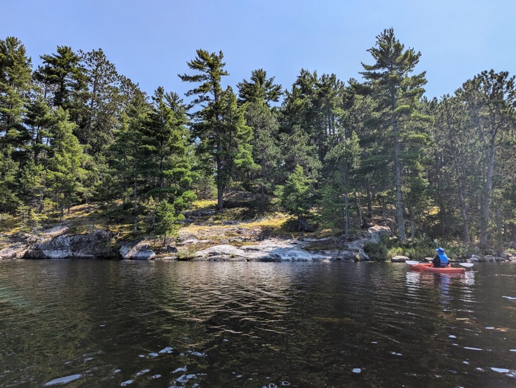 kayaking on Namakan Lake in Voyageurs National Park