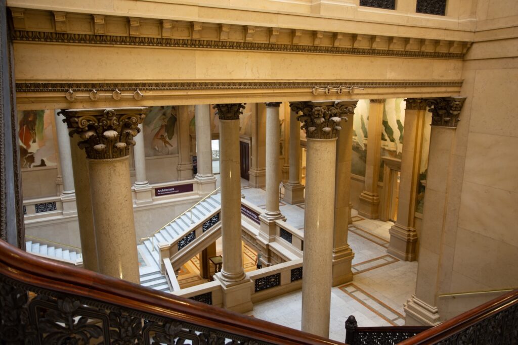 staircase at the Carnegie Museum in Pittsburgh
