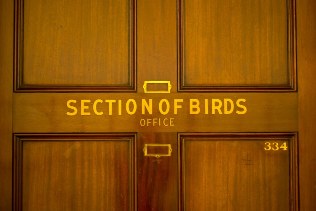 door reading Section of Birds Office