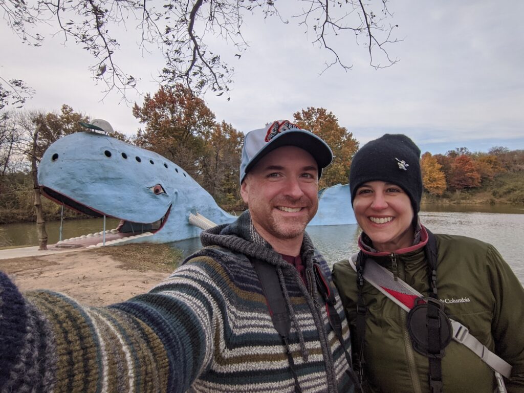 selfie at the Blue Whale of Catoosa