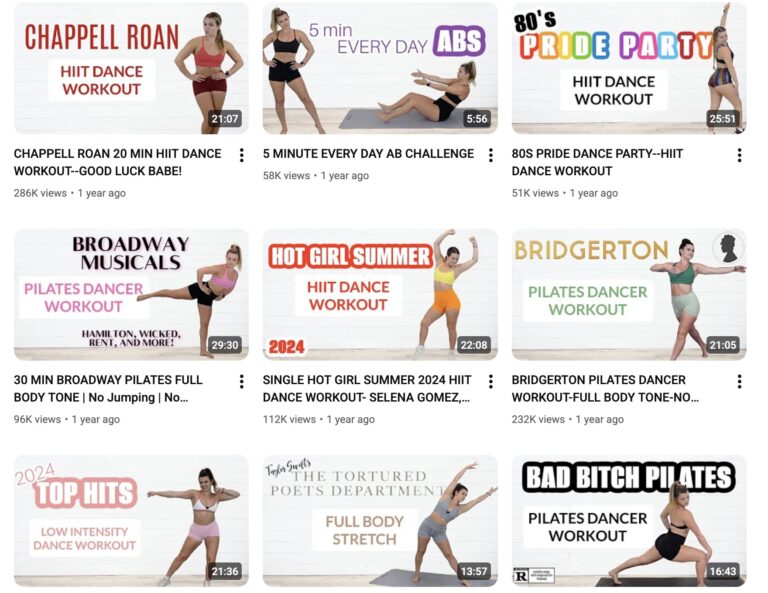 EMKFIT online workouts on YouTube