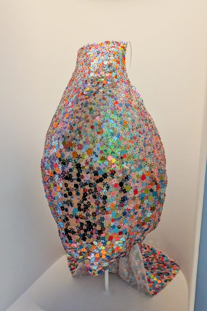 Marni balloon dress with flower sequins