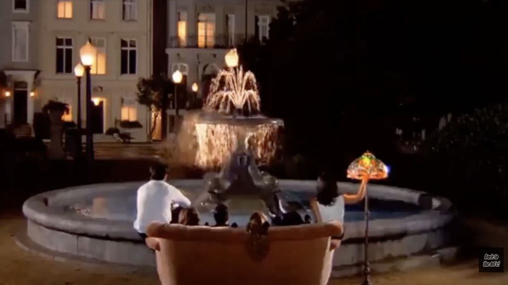 scene of the fountain from the opening credits of Friends