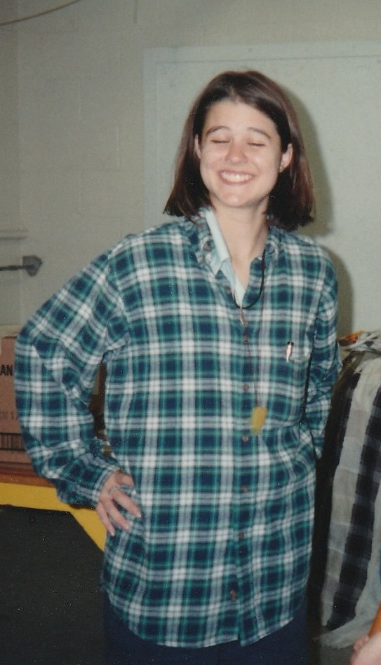 girl in flannel shirt